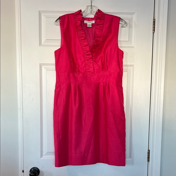 Laura Pink Ruffle Mini Dress - Picture 1 of 4
